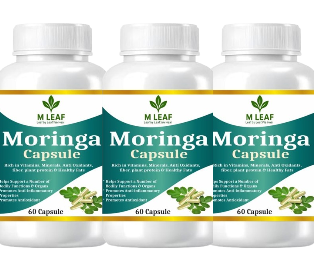 M LEAF Pure Moringa Leaf – Pack of 3 (180 Capsules) | Boosts Energy, Strengthens Immunity & Supports Wellness